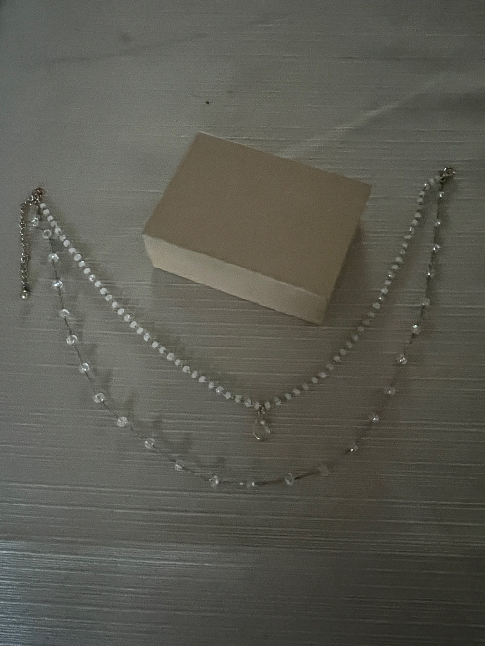 Delicate Silver-Tone Layered Crystal Necklace - Clear